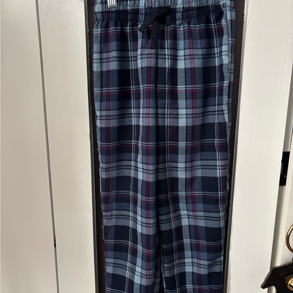 Cat & Jack Navy, Light Blue & Maroon Plaid Kids Pajama Bottoms